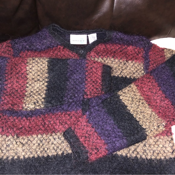 Vintage Paul Harris Design Mohair Button Striped Cardigan Sweater - Picture 6 of 7